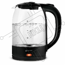 Чайник электрический Vitek VT-7092 1.7л. 2200Вт прозрачный корпус: стекло