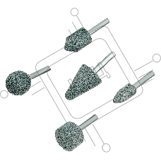 Набор шарошек Denzel абразивных для дрели (ПШМ), 63С, 5 шт.