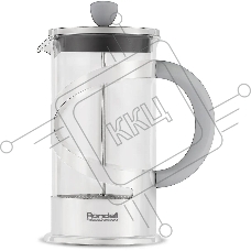Френч-пресс Rondell Crystal Grey RDS-840, 1л, стальной
