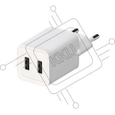 Сетевое зарядное устройство Maxvi A202 2хUSB 2А 10W, белый Сетевое зарядное устройство Maxvi A202 2хUSB 2А 10W, белый