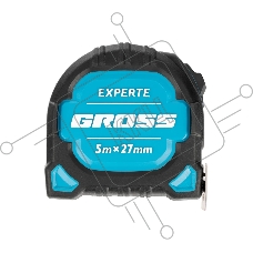 Рулетка Experte, 5 м x 27 мм, двухкомпон. корпус, магнит, двухстор. разметка, нейлон Gross