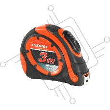 Рулетка PATRIOT MTA-3, автостоп, ударопрочный корпус, обрезиненная, 3м