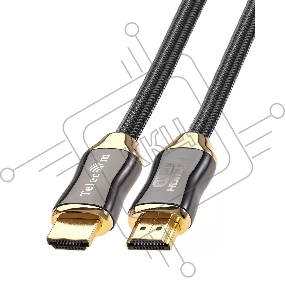 Кабель HDMI 19M/M,ver. 2.1, 8K@60 Hz 2m метал разъемы, нейлоновая оплетка Telecom <TCG300-2M>