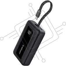Внешний аккумулятор Anker Power Bank 20K, 30W, Built-In USB-C Cable Black