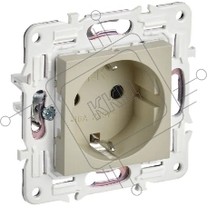 Розетка IEK SKANDY SK-R06B 16А с заземл. защ. штроки б/к бежевый SK-R14-16-1-K10