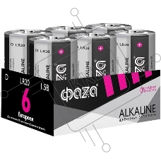 Элемент питания алкалиновый D/LR20 1.5В Alkaline Pack-6 (уп.6шт) ФАZА 5030633