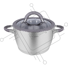 Кастрюля Maunfeld Leona MF40LN01CR из нержавеющей стали со стеклянной крышкой, 20 см, 3,2 л.