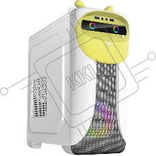 Компьютерный корпус GameMax Cute OWL W-Y без БП (Midi Tower, ATX, Бело-желтый, 1*USB 3.0 + 2*USB 2.0, 2*120мм)