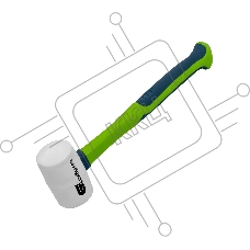 Киянка резиновая Сибртех 225 г, белая резина, фибергласовая рукоятка