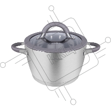 Кастрюля Maunfeld Leona MF30LN01CR из нержавеющей стали со стеклянной крышкой, 18 см, 2,4 л.
