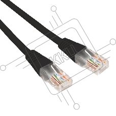Патч-корд U/UTP, CAT 5e, RJ45-RJ45, 26AWG, ZH нг(А)-HF, черный, 3м  Rexant