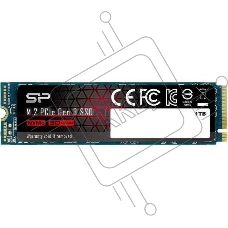 Накопитель SSD Silicon Power P34A80, 1Tb, PCIe 3.0 x4, M.2 2280, NVMe, R/W 3400/3000
