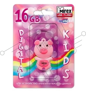 Флеш Диск 16GB Mirex Pig, USB 2.0, Розовый