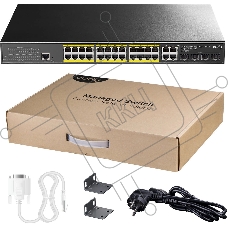 Коммутатор CUDY GS2028PS4-400W 24-Port Layer 2 Managed Gigabit PoE+ Switch with 4 Gigabit Combo Ports, 400W