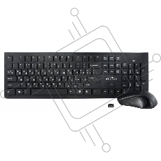 Клавиатура + мышь Oklick 250M клав:черный мышь:черный USB беспроводная slim