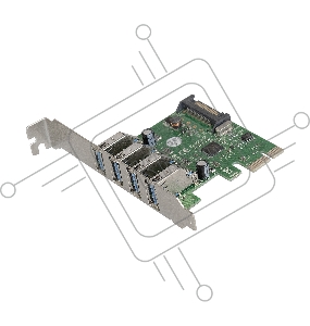 Контроллер ExeGate EXE-314 PCI-E 2.0, 4*USB3.0 ext, разъем доп.питания (OEM)