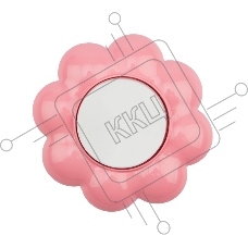 Выключатель одноклавишный KRANZ HAPPY Цветок скрытой установки, белый/розовый