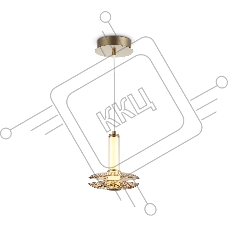 Подвесной светодиодный светильник Ambrella light LH31001 BS/TI латунь/янтарь 10W 3000K 150*150*240