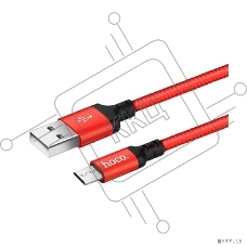 Кабель HOCO X14 красный/черный HC-62851, USB - microUSB, 1m, 2A, Нейлон