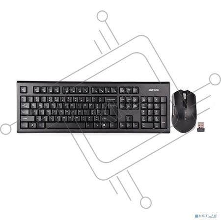 Клавиатура + мышь A4Tech 3000NS клав:черный мышь:черный USB беспроводная Multimedia