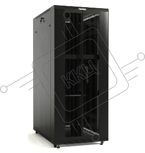 Шкаф серверный напольный Hyperline TTB, IP20, 18U, 988х600х600 мм (ВхШхГ), дверь: двойная распашная, перфорация, боковая панель: сплошная, разборный, 