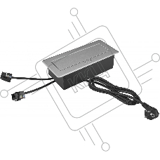 Розетка Cactus CS-SOCKET-EU2-USBA/C-NET для столешницы серый