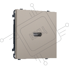 Комплект механизма розетки HDMI 2.1 SIGMA Серо-бежевый матовый 30V/900MS 4K-120HZ 8K-60Hz QUANT PRO (SP3740, PR223)