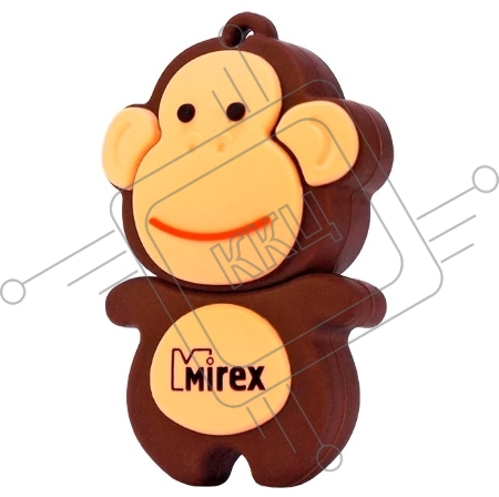 Флеш накопитель 8GB Mirex Monkey, USB 2.0, Коричневый