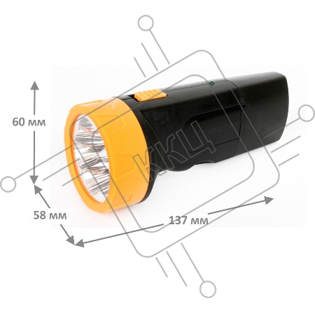 Фонарь Ultraflash LED3827   (фонарь аккум 220В, черн /желт, 5 LED, SLA, пластик, коробка)