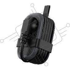 Удлинитель Cablexpert Exnovo mini, EXN-1-CU2-B-1.13, 1р, 16А, 1xType-C PD, 20Вт, 2хUSB QC, 18Вт, 1.13м, ур.защиты 1+, черный, коробка