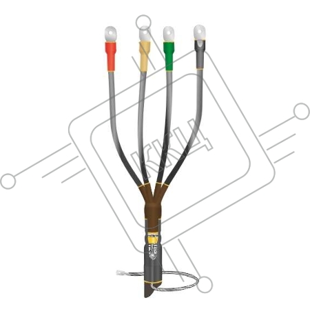 Муфта кабельная концевая внутренней установки 1кВ КВТпН 4х(35-50мм) с болтовыми наконечниками Нева-Транс Комплект 22020034