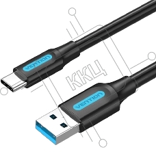 Переходник Vention USB 3.0 A Male to C Male Cable 1M Black PVC Type