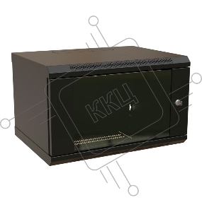 Шкаф коммутационный WRline (WR-TW-0966-GP-RAL9004) настенный 9U 600x600мм пер.дв.стекл 2 бок.пан. 60кг черный 520мм 500мм IP20 сталь