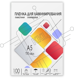 Пленка 154х216 (150 мик) 100 шт./ Пленка для ламинирования A5, 154х216 (150 мкм) глянцевая 100шт, ГЕЛЕОС [LPA5-150]