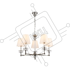 Люстра Ambrella light LH71001/5 BN/WH никель/белый E14*5 max 40W D670*1130