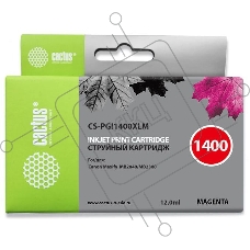 Картридж струйный Cactus CS-PGI1400XLM пурпурный (12 мл) для HP Canon MB2050/MB2350/MB2040/MB2340