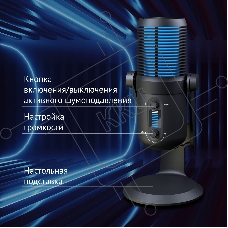 Микрофон проводной Оклик SM-400G 2м черный