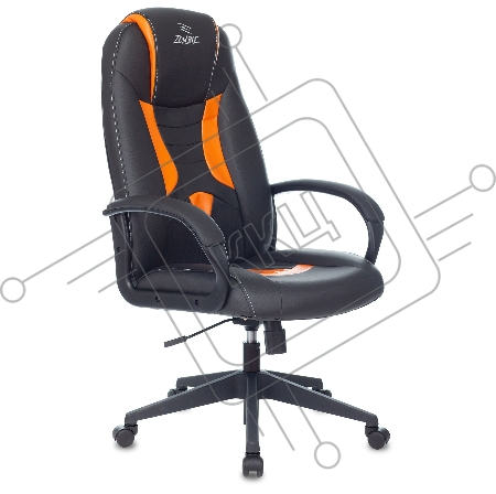 Кресло игровое Zombie 8 черный/оранжевый искусственная кожа крестовина пластик