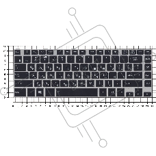 Клавиатура для ноутбука Toshiba M40T черная с серой рамкой и подсветкой