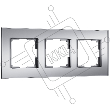 Рамка на 3 поста Senso (серебряный, стекло soft-touch) W0033106