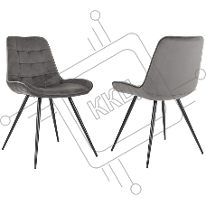 Стул для дома Бюрократ CH-K2_2 комплект 2шт т.серый Holland 18 металл черный на ножках (CH-K2_1/HL18_2) Стул для дома Бюрократ CH-K2_2 комплект 2шт т.серый Holland 18 металл черный на ножках (CH-K2_1/HL18_2)