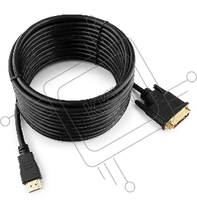 Кабель HDMI-DVI Cablexpert CC-HDMI-DVI-7.5MC, 19M/19M, single link, медь, позол.разъемы, экран, 7.5м, черный, пакет