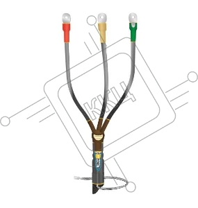 Муфта кабельная концевая внутренней установки 10кВ КВТпН 3х(35-50мм) с болтовыми наконечниками Нева-Транс Комплект 22020054