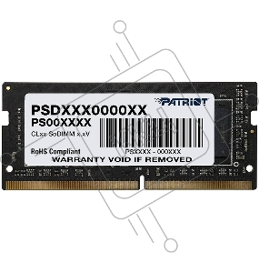 Память Patriot 8Gb DDR4 3200Mhz PC25600, SO-DIMM Signature (PSD48G320081S) (retail)