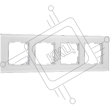 Рамка на 4 поста Senso (белый, стекло soft-touch) W0043101