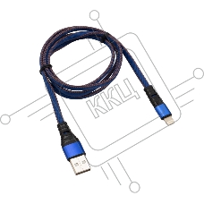 Кабель Rexant USB-Lightning 2.4 A, 1 м, синяя нейлоновая оплетка