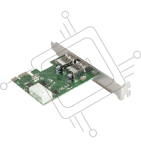 Контроллер ExeGate EXE-319 PCI-E 2.0, 2*USB3.0 ext, разъем доп.питания (OEM)