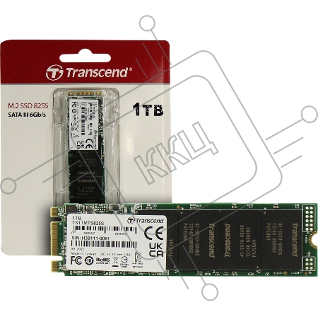 Накопитель SSD M.2 Transcend 1.0Tb MTS825 <TS1TMTS825S> (SATA3, up to 550/500MBs, 3D NAND, 360TBW, 22x80mm)