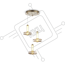 Подвесной светодиодный светильник Ambrella light LH31011/3 BS/TI латунь/янтарь 35W 3000K D450*1790