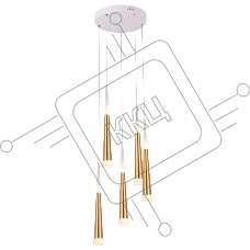Светильник подвесной Hiper H822-3 LED 57Вт WHITE/GOLD